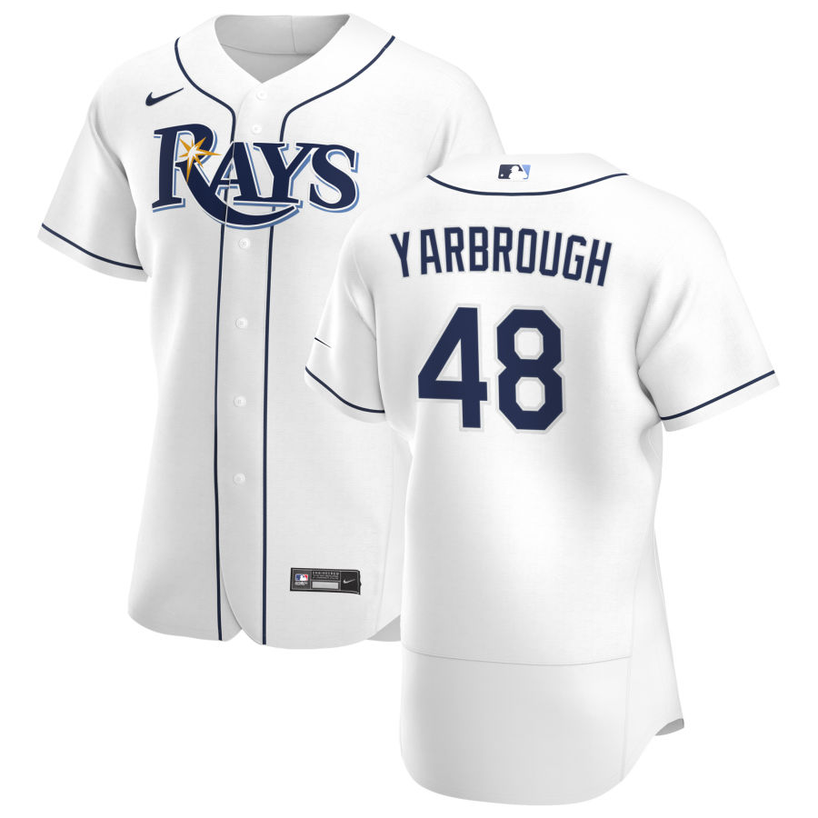 Tampa Bay Rays #48 Ryan Yarbrough Men Nike White Home 2020 Authentic Player MLB Jersey->tampa bay rays->MLB Jersey